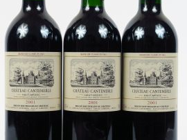 Vente aux enchères 3 BOUTEILLES CHÂTEAU CANTEMERLE GCC HAUT MEDOC - 2001