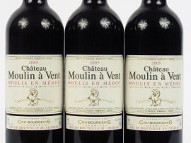 3 BOUTEILLES CHÂTEAU MOULIN A VENT CB MOULIS EN MEDOC - 2005
