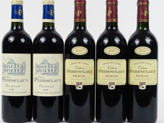 5 BOUTEILLES CHÂTEAU PEDESCLAUX GCC PAUILLAC : 3 de 2000/2 de 2008