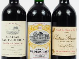 3 BOUTEILLES : 1 CHÂTEAU BRANAIRE GCC ST JULIEN 1995 - 1 CHÂTEAU HAUT 
