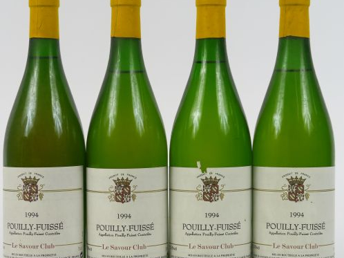 4 BOUTEILLES POUILLY FUISSE SAVOUR CLUB - 1994 - 3 cm