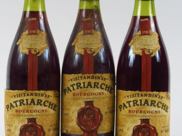 3 BOUTEILLES BOURGOGNE 'VISITANDINES' PATRIARCHE - 1978 - 1 à 1,5 cm/1