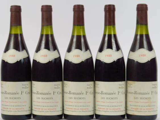 5 BOUTEILLES VOSNE ROMANEE 1er CRU 'LES SUCHOTS' DOMAINE DE LA POULETT