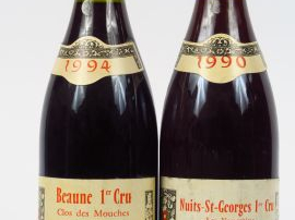 2 BOUTEILLES P. MISSEREY : 1 BEAUNE 1er CRU 'CLOS DES MOUCHES' 1994 - 