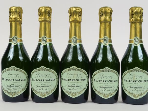 5 DEMIES BOUTEILLES CHAMPAGNE BILLECART SALMON - 1990