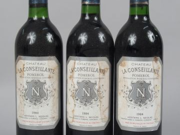 3 BOUTEILLES CHATEAU LA CONSEILLANTE POMEROL - 1984 - BG / ELT
