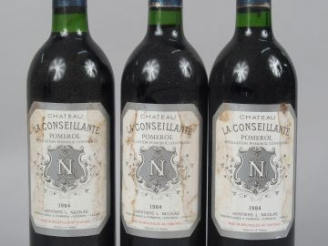 Vente aux enchères 3 BOUTEILLES CHATEAU LA CONSEILLANTE POMEROL - 1984 - BG / ELT