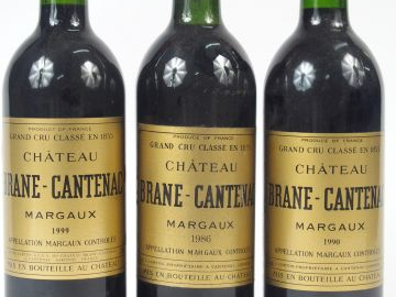 3 BOUTEILLES CHATEAU BRANE CANTENAC GCC MARGAUX - 1/1986 1/1990 1/1999