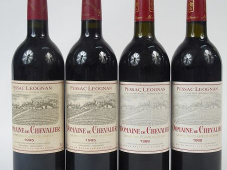 4 BOUTEILLES DOMAINE DE CHEVALIER CC GRAVES - 2/1988 - BG 2/1995 - BG