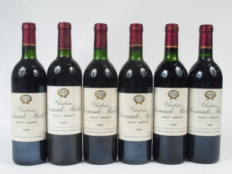 Vente aux enchères 6 BOUTEILLES CHATEAU SOCIANDO MALLET HAUT MEDOC - 2/1988 2/1989  - 1 L