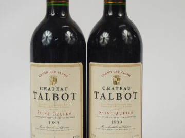 2 BOUTEILLES CHATEAU TALBOT GCC ST JULIEN - 1989