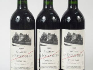 Vente aux enchères 3 BOUTEILLES CHATEAU L'EVANGILE POMEROL - 1989 - 1 ED