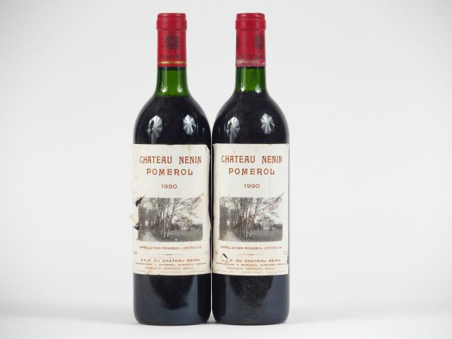 2 BOUTEILLES CHÂTEAU NENIN POMEROL - 1990 - 1 BG/1 LB/EA