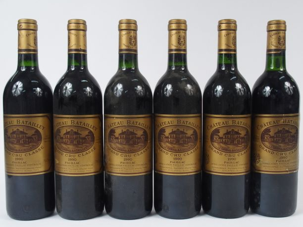 6 BOUTEILLES CHATEAU BATAILLEY GCC PAUILLAC - 1990 - 1 BG / 1 ED