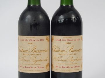 2 BOUTEILLES CHATEAU BRANAIRE GCC ST JULIEN - 1990