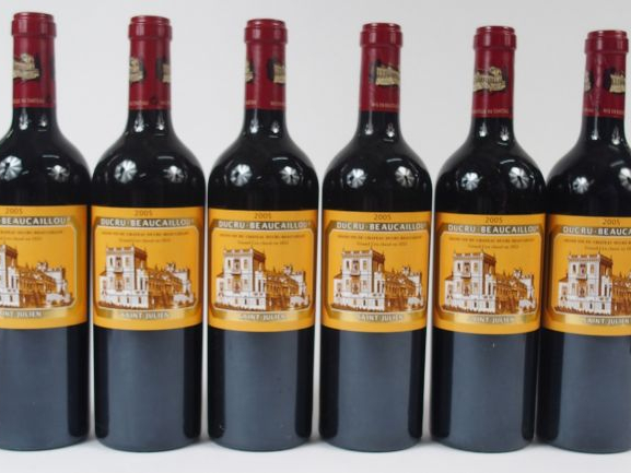 6 BOUTEILLES CHATEAU DUCRU BEAUCAILLOU GCC ST JULIEN - 2005 - NOTE PAR
