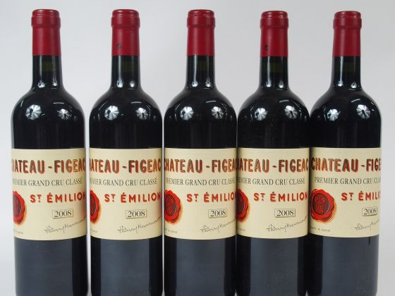 5 BOUTEILLES CHATEAU FIGEAC 1ER GCC ST EMILION - 2008