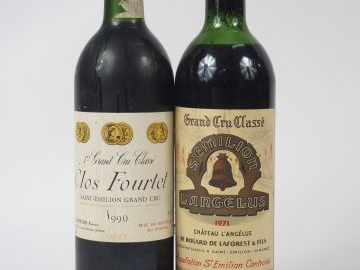 2 BOUTEILLES : 1 CHATEAU CLOS FOURTET GCC ST EMILION 1990 BG / EA - 1 