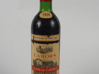 Vente aux enchères 1 BOUTEILLE CAHORS CLOS DE GAMOT - 1929