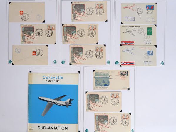 Série de documents, enveloppes et cartes postales concernant la Carave