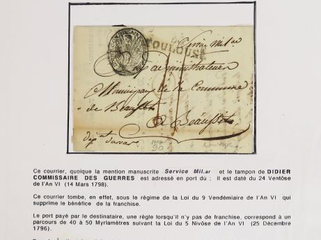 Bel ensemble de 33 plis sous franchise postale concernant la Ville de 