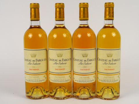 4 BOUTEILLES CHÂTEAU DE FARGUES SAUTERNES - 2002