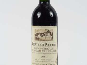 1 BOUTEILLE CHÂTEAU BELAIR 1er GCC ST EMILION - 1978 - BG++