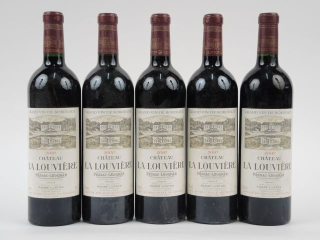 5 BOUTEILLES CHÂTEAU LA LOUVIERE GRAVES - 2000