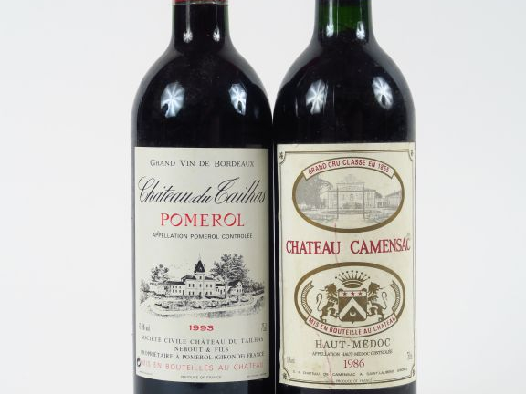 2 BOUTEILLES BORDEAUX : 1 CHÂTEAU CAMENSAC GCC HAUT MEDOC 1986 - 1 CHÂ