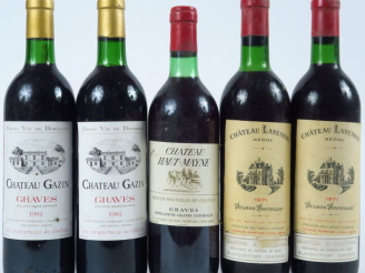 Vente aux enchères 5 BOUTEILLES : 2 CHÂTEAU LANESSAN MEDOC 1971 1 BG/1 HEP - 2 CHÂTEAU GA