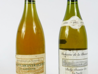 Vente aux enchères 2 BOUTEILLES : 1 PULIGNY MONTRACHET 'LA GARENNE' THOMAS 1982 - 1 RULLY
