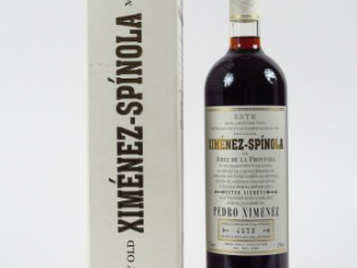 Vente aux enchères 1 BOUTEILLE XERES XIMENEZ SPINOLA PEDRO XIMENEZ SOLERA 1918 - COFFRET