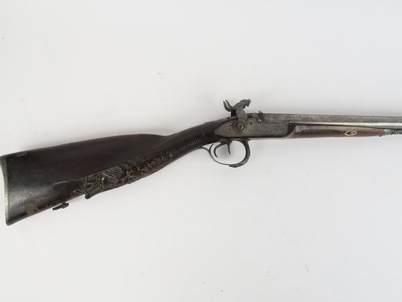 209- Très joli fusil de chasse Français juxtaposé à percussion platine