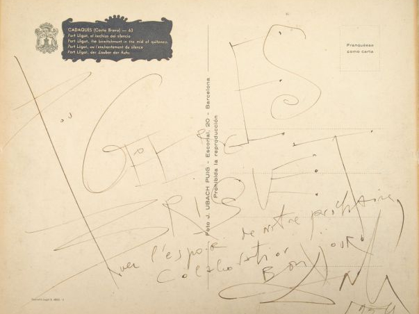 DALI (Salvador). Lettre autographe signée. 1 p. au verso d'une carte p