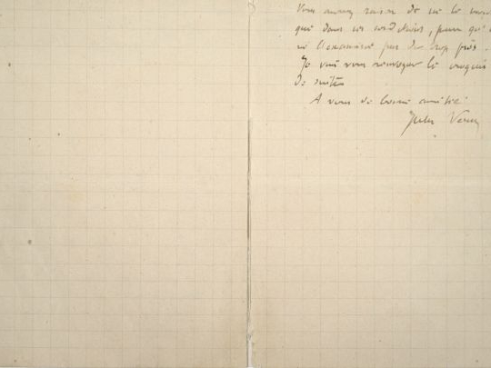VERNE (Jules). 1828-1905. Lettre autographe signée. Amiens, 9 fév. [ca