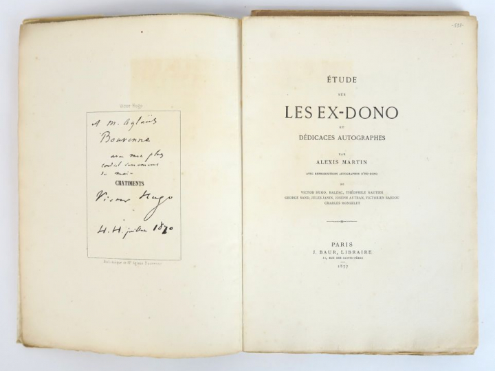 MARTIN (Alexis). Etude sur les ex-dono et dédicaces autographes, avec 