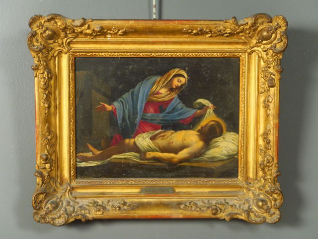 Ecole FRANCAISE vers 1700, suiveur de Simon VOUET "La Vierge pleurant 