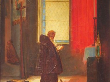 Ecole française XIXème "Religieux oriental à la lecture" et "Moine lis