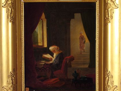 Ecole française XIXème "Religieux oriental à la lecture" et "Moine lis