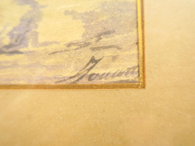 Ecole anglaise fin XIXème 'le saut d'obstacle'. Aquarelle, signée en b