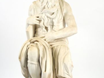 Rinaldo RINALDI "Moïse". Grande sculpture en marbre blanc de carrare, 