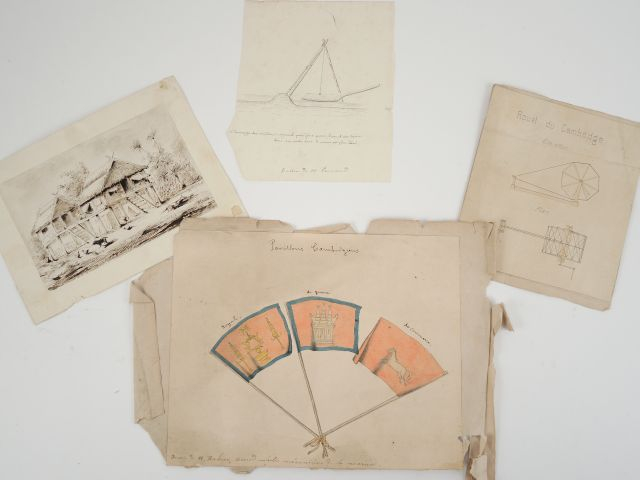 Recueil réalisé par Jean Moura contenant des croquis, des plans, des d