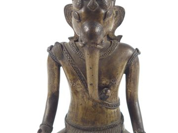 Sculpture en bronze 'Ganesh'. Cambodge XVIIIème. H. 21,5 cm