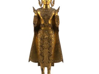 Vente aux enchères Sujet Extrême-Orient en bronze doré 'Divinité'. H. 47 cm