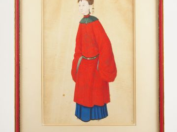 Suite de 9 gouaches sur papier de riz. Canton XIXème. 27 x 18 cm