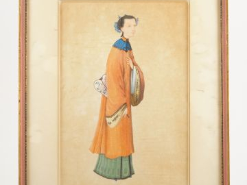 Suite de 9 gouaches sur papier de riz. Canton XIXème. 27 x 18 cm