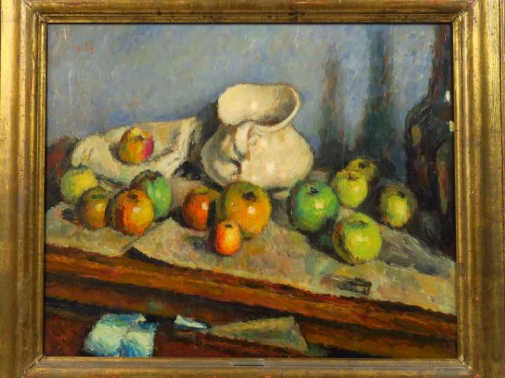 Charles GUERIN "Nature morte aux pommes" Huile sur toile, monogrammée 