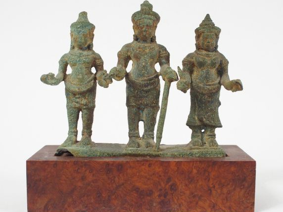 Triade représentant Brahma.  Bronze XIV-XVème siècle. H. : 10 cm