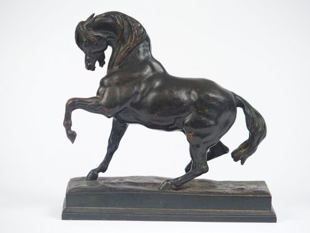 Antoine Louis BARYE "Cheval turc". Bronze, fonte barbedienne, Signé. 1