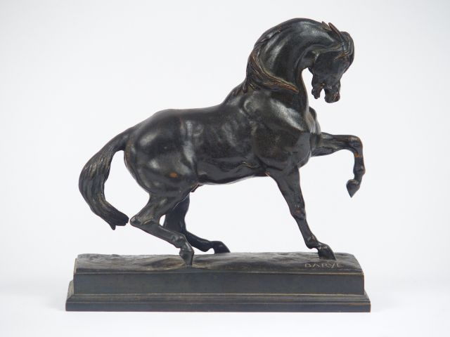 Antoine Louis BARYE "Cheval turc". Bronze, fonte barbedienne, Signé. 1